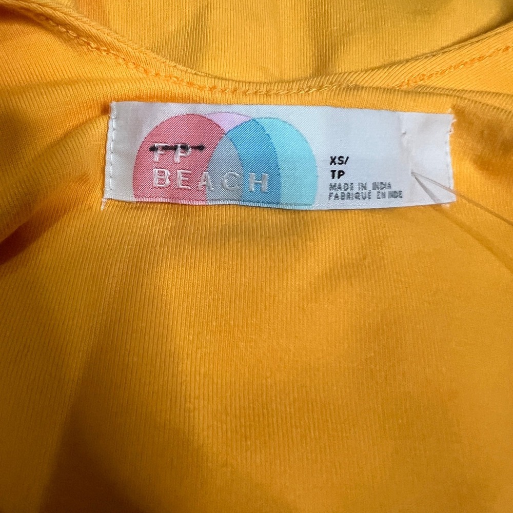 Free People Beach Yellow Scoop Back Circle Skirt Midi Dress XS OB2008104 - Picture 5 of 11